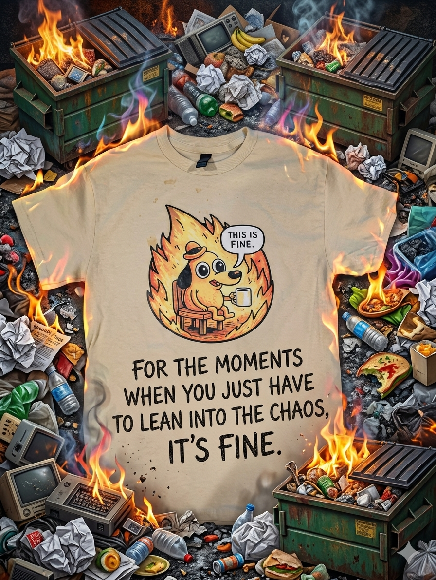 Classic "This is fine" Soft Cotton T.
